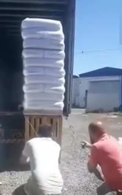 When you don't have a forklift and you have to get the coke off the truck.