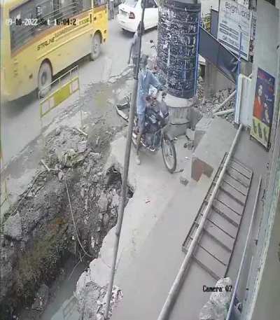 Parking Motorcycle On Dangerous Place 