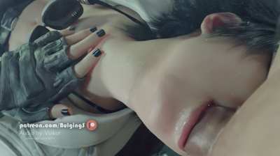 Lady getting her mouth used (Bulg<wbr>ingSe<wbr>npai) [Devil May Cry]