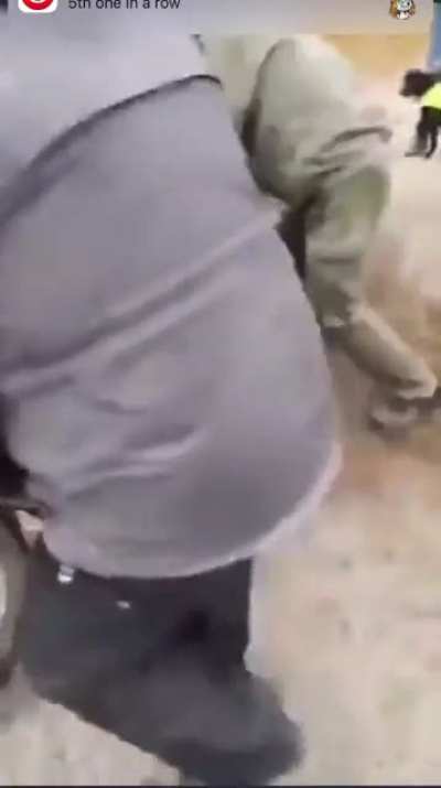 Old lady trapped in her car after being ran over by a tank! MF these Russian nazi’s!!