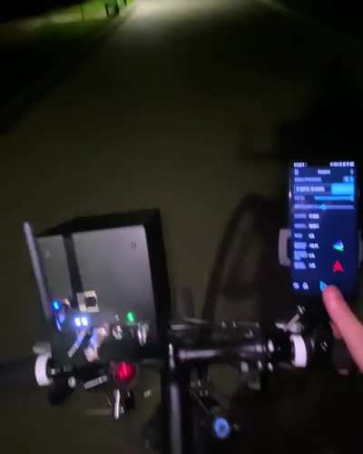 Laser-guided GPS on a bike