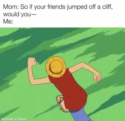 “no Ma, I won’t jump off a cliff”