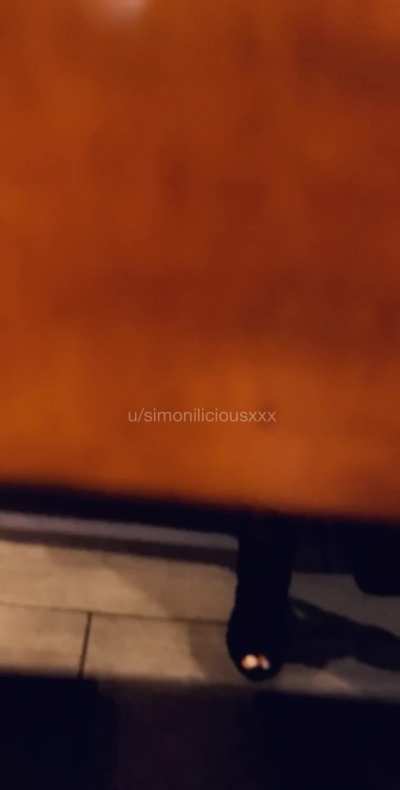 Huge tits girl flashes in public restaurant