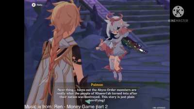 paimon explains to traveler how to sell sea shells