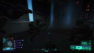 Elevator going up.
