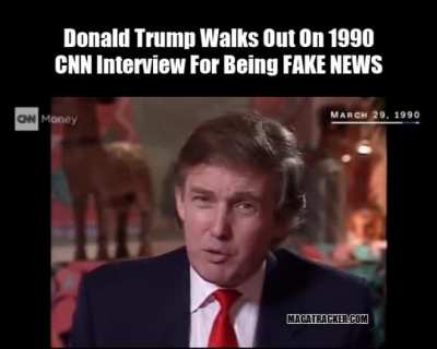 Trump Walks Out On 1990 CNN Interview For Being FAKE NEWS