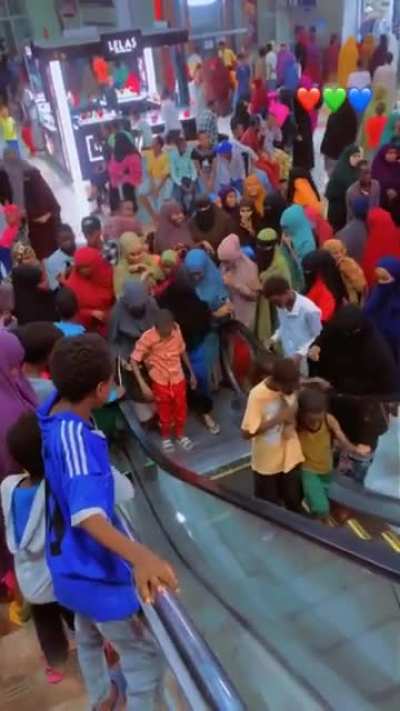 First time on escalator