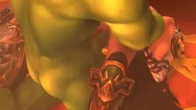 [World of Warcraft] Orc takes advantage of a raid to breed a High Elf worthy of his seed (lawnmower333)