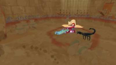 implemented a simple auto-targeted combat system to my lizard game