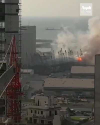 Multiple shots of the beirut explosion