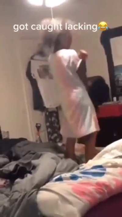Girl singing WAP at home gets caught.