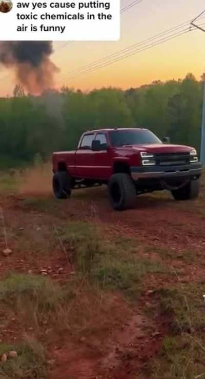 Trashy person trashing the environment and acting like it’s so badass