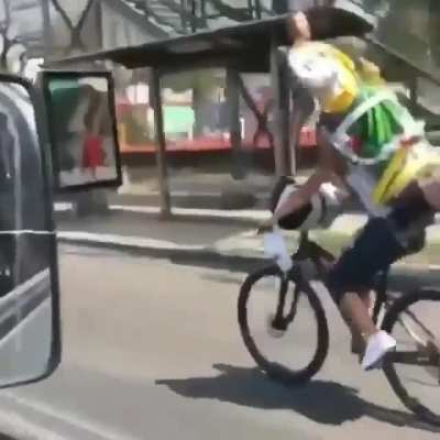 wonder what he had to tell the biker that was so important