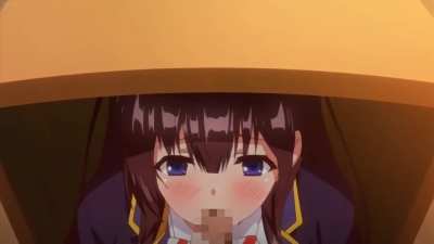 Role-playing a secret blowjob