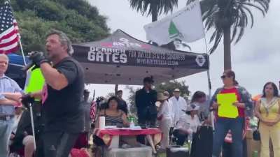 These antivax rallies seem to be turning into something much more insane.