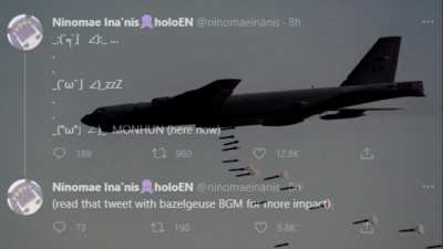 Ina's tweet but with appropriate music