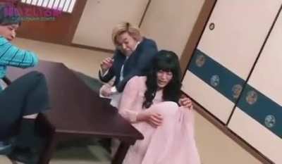 Japanese game show with a tilted floor
