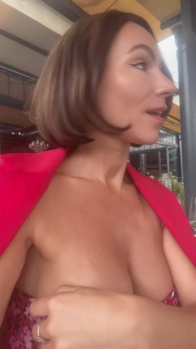 Hope the passerbys enjoyed my breasts!!
