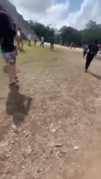 Polish tourist gets attacked after climbing the ancient pyramid in Mexico