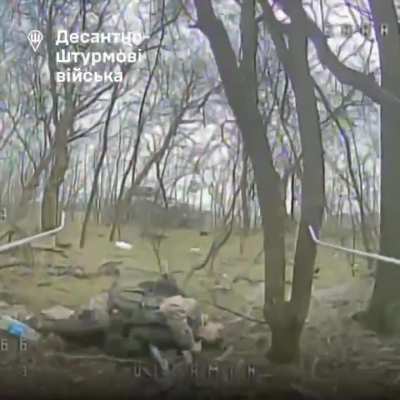 Russian soldier observed mercy killing own comrade & three commits suicide. Drone ambush, spring offensive. Ukrainian Airborne Assault Forces. [Telegram: ua_dshv] (March 22, 2026)