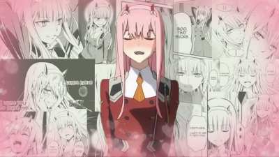 Wallpaper of ZeroTwo jumping