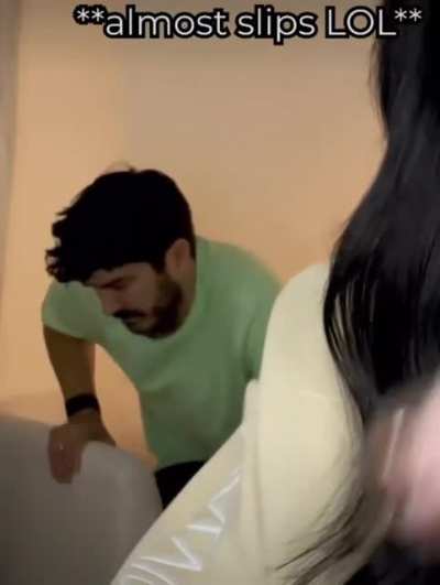 He was so shook he had to do a double take