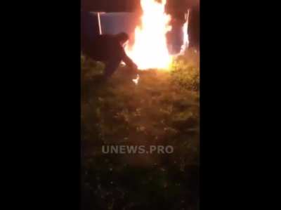 Have you ever seen a swimming pool on fire?
