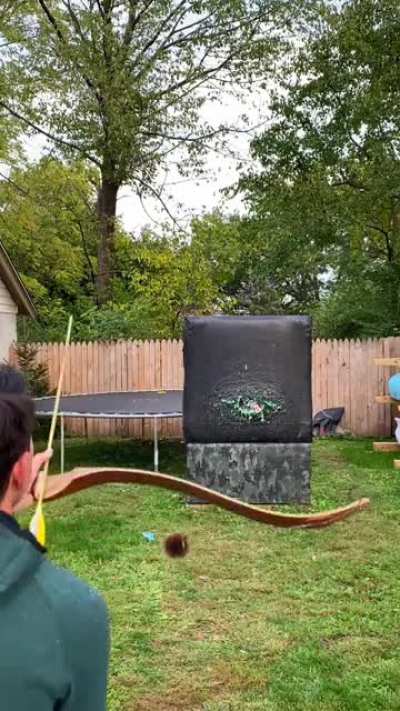 Pinning some stuff with my Saturn recurve bow