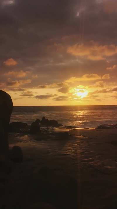 sunset on Ecuador beach