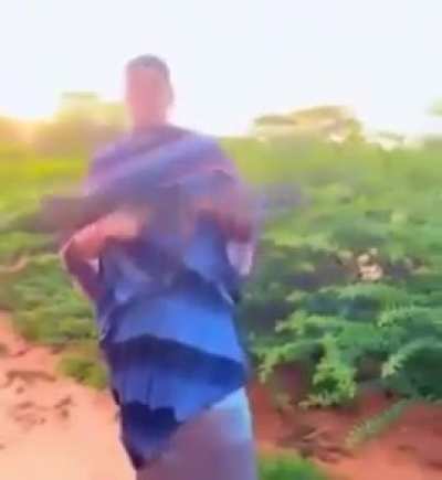 Somali women celebrating her victory over a somaliland soldier