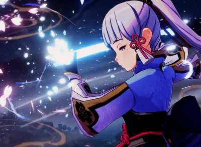 Close-up of Ayaka's burst animation ❄️