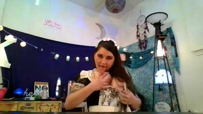 French maid cosplayer gives hot strip tease