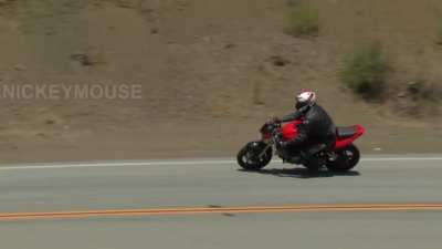 Biker crashes into bicycles