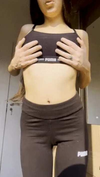 Is it tempting to play with my tits when it drops like this?