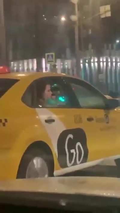In a taxi