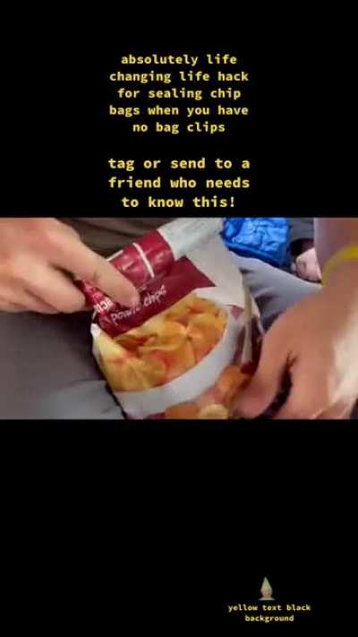 How to keep a bag of chips sealed w/o a bag clip