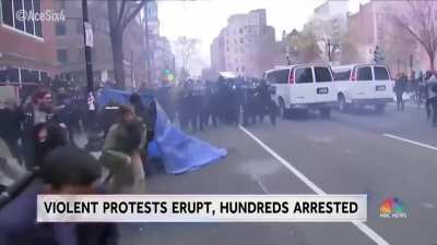 [January 2017] Liberal pro-Hillary supporters siege the US Capitol during and leading up to the inauguration of conservative president Trump