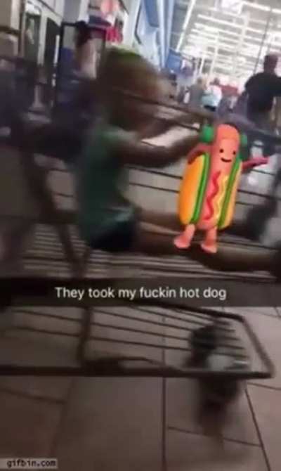 They took his hotdog