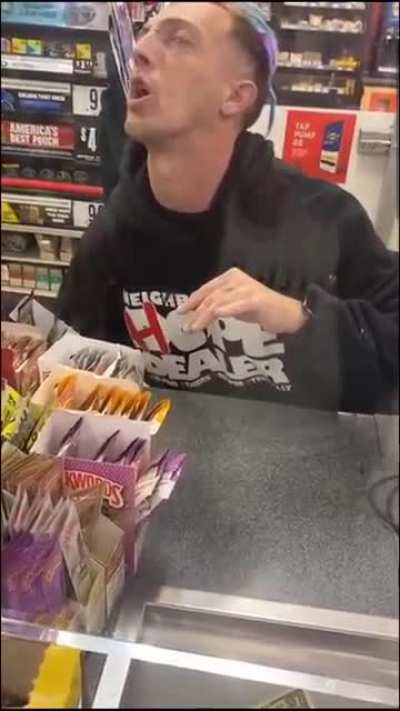 Gas station clerk stopped working