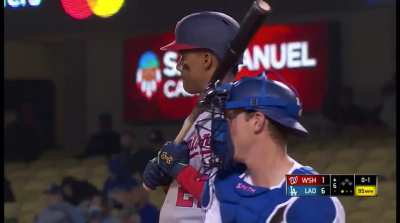 Smith frames a questionable pitch for a strike, Soto gives him a nice look afterwards