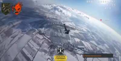 The FPV drone of WU Samurai operators hit Orlan. February 2025, somewhere in the airspace.