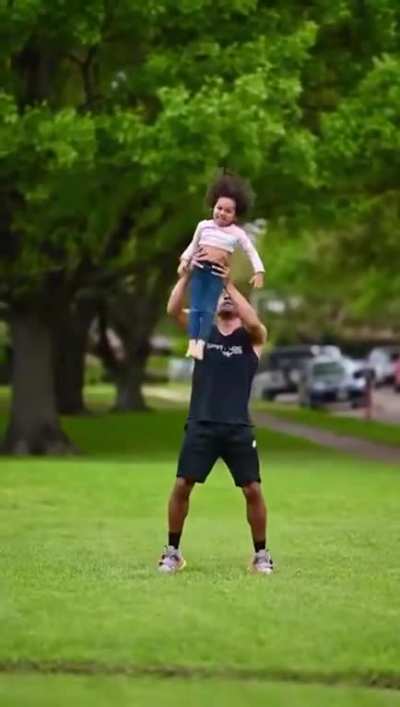 Father is a acrobat. His daughter inherited all his talent genes.