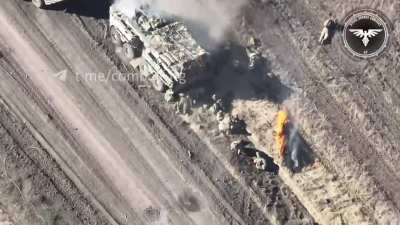 Russian failed BTR Assault footage slowed to normal playback speed