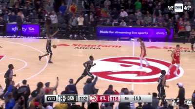 [Highlight] Trae Young hits the stepback three to give the Hawks the lead, but Mikal Bridges quickly follows it with a clutch jumper to put the Nets up 1