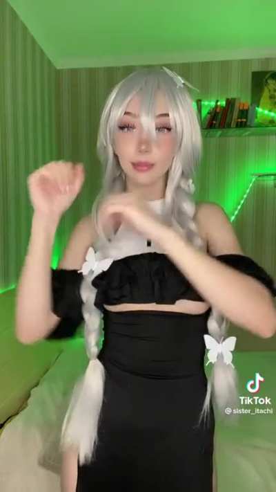 You can see her nipples peeking out at the start🤭