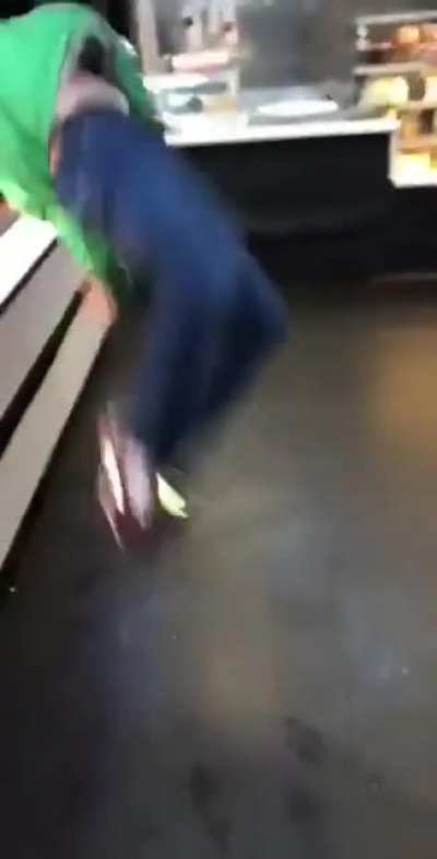 Doing acrobatics (sorry, I don't know how that's called) in a tight space