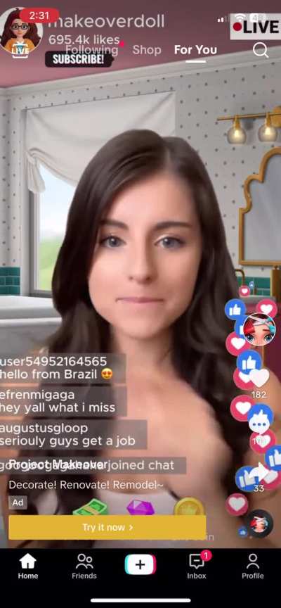Project Makeover jumping on the NPC TikTok trend.