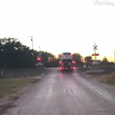 Doesn't turn out good when your truck break down in the middle of the train tracks
