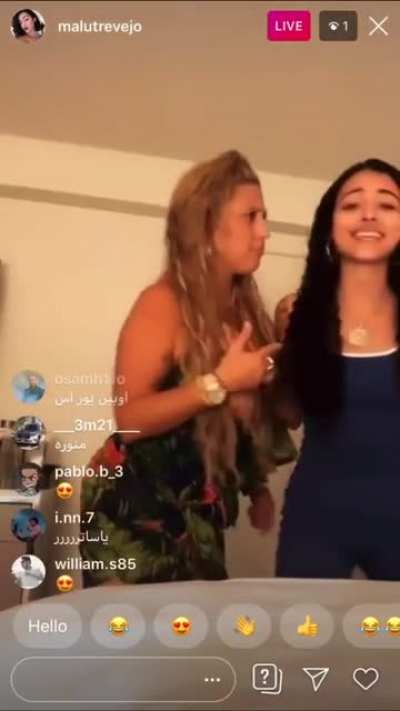 malu’s mom has her boobs showing on Instagram live