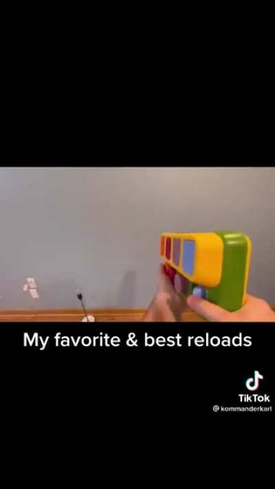 This guy reloading household items like FPS games